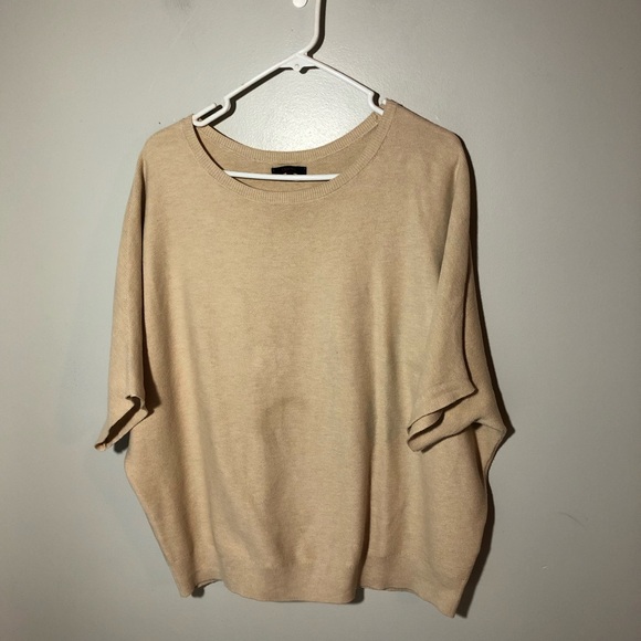Quince Sweaters - Quince lightweight cotton cashmere link stitch dolman sweater Heather oatmeal XL
